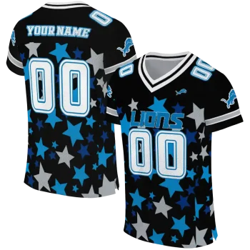 customized detroit lions star cluster black jersey best selling