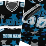 customized detroit lions star cluster black jersey best selling