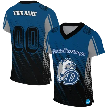 customized drake bulldogs halftone flow blue black jersey best selling