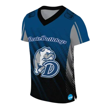 customized drake bulldogs halftone flow blue black jersey fashion forward