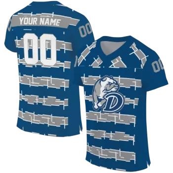 customized drake bulldogs layered grids blue jersey best selling