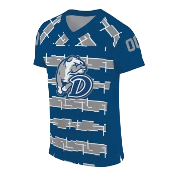 customized drake bulldogs layered grids blue jersey fashion forward