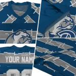 customized drake bulldogs layered grids blue jersey best selling