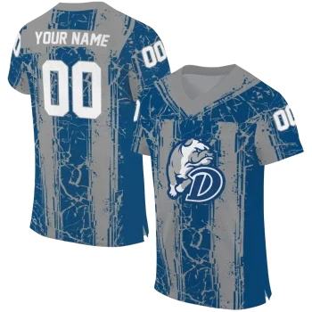 customized drake bulldogs rugged stripes blue jersey best selling