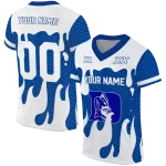 customized duke blue devils dripping flames blue white jersey best selling