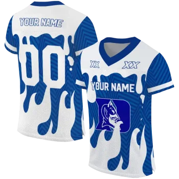 customized duke blue devils dripping flames blue white jersey best selling