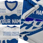 customized duke blue devils dripping flames blue white jersey best selling