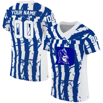 customized duke blue devils stripe splatter blue jersey best selling