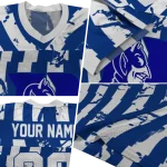 customized duke blue devils stripe splatter blue jersey best selling