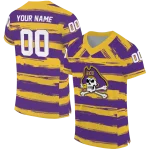 customized east carolina pirates art stripe purple jersey best selling