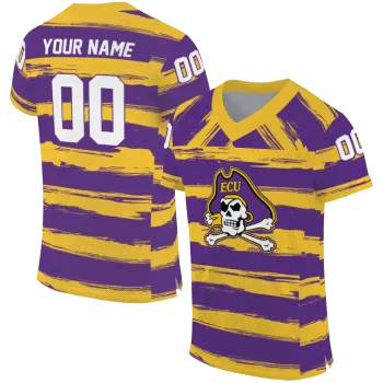 customized east carolina pirates art stripe purple jersey best selling