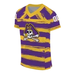 customized east carolina pirates art stripe purple jersey best selling