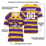 customized east carolina pirates art stripe purple jersey best selling