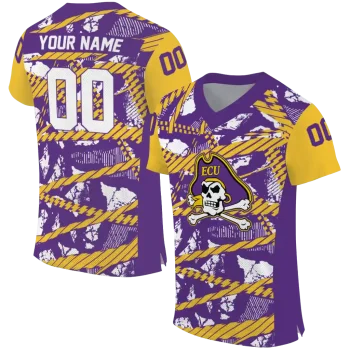 customized east carolina pirates camo shatter purple jersey best selling