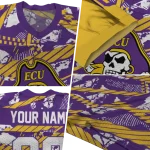 customized east carolina pirates camo shatter purple jersey best selling