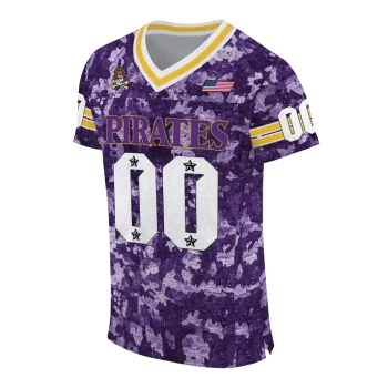 customized east carolina pirates camouflage abstract purple jersey fashion forward