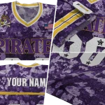 customized east carolina pirates camouflage abstract purple jersey best selling