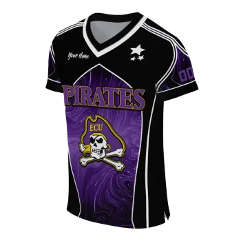 customized east carolina pirates halftone slant purple black jersey fashion forward