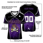 customized east carolina pirates halftone slant purple black jersey best selling