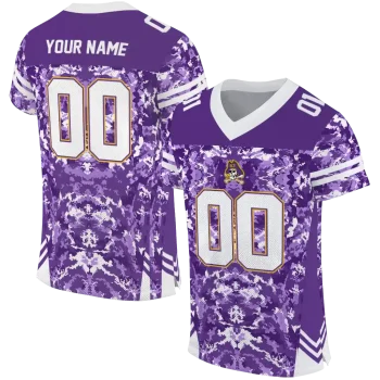 customized east carolina pirates mirrored pattern purple jersey best selling