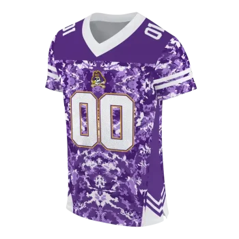 customized east carolina pirates mirrored pattern purple jersey fashion forward