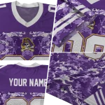 customized east carolina pirates mirrored pattern purple jersey best selling