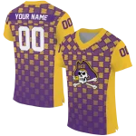 customized east carolina pirates stacked rectangle purple jersey best selling