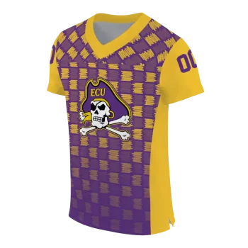 customized east carolina pirates stacked rectangle purple jersey fashion forward