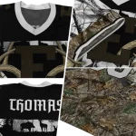 customized eastern michigan eagles antler skull camouflage hunting jersey best selling