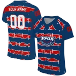 customized florida atlantic owls layered grids blue jersey best selling