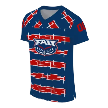 customized florida atlantic owls layered grids blue jersey fashion forward