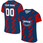 customized florida atlantic owls stripe block blue jersey best selling