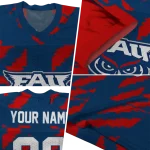 customized florida atlantic owls stripe block blue jersey best selling