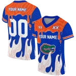 customized florida gators dripping flames blue white jersey best selling