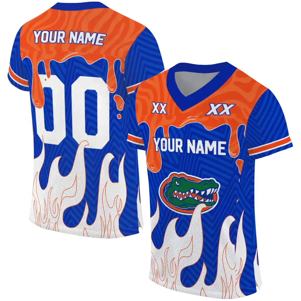 customized florida gators dripping flames blue white jersey best selling customized florida gators dripping flames blue white jersey best selling