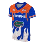 customized florida gators dripping flames blue white jersey best selling
