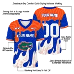 customized florida gators dripping flames blue white jersey best selling