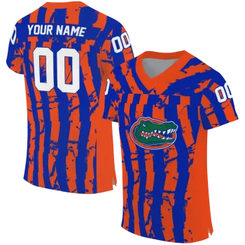 customized florida gators stripe splatter blue jersey best selling