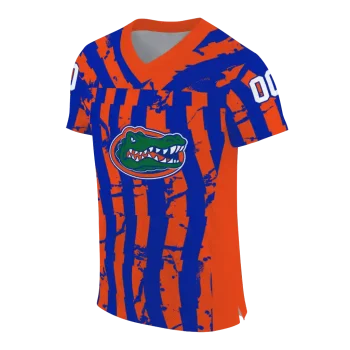 customized florida gators stripe splatter blue jersey fashion forward