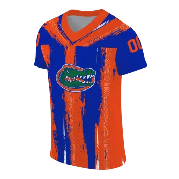 customized florida gators striped texture blue jersey fashion forward