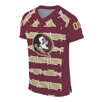 customized florida state seminoles layered grids garnet jersey fashion forward