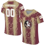 customized florida state seminoles rugged stripes garnet jersey best selling