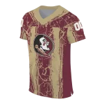customized florida state seminoles rugged stripes garnet jersey best selling