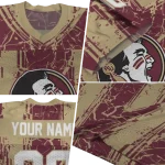 customized florida state seminoles rugged stripes garnet jersey best selling