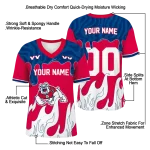 customized fresno state bulldogs dripping flames red white jersey best selling