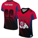 customized fresno state bulldogs halftone flow red black jersey best selling
