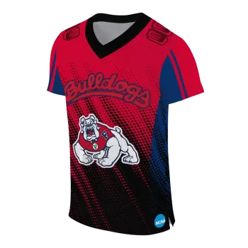customized fresno state bulldogs halftone flow red black jersey fashion forward