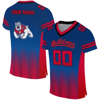 customized fresno state bulldogs halftone sweep blue black jersey best selling
