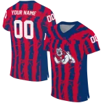 customized fresno state bulldogs stripe splatter red jersey best selling