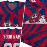 customized fresno state bulldogs stripe splatter red jersey best selling
